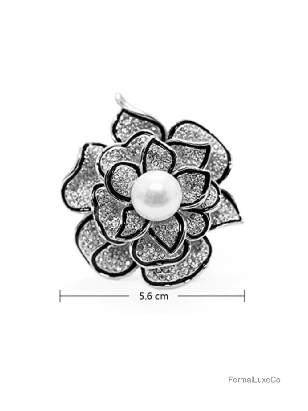 Sparkly Flower Brooch Pin for Women with Created Crystals